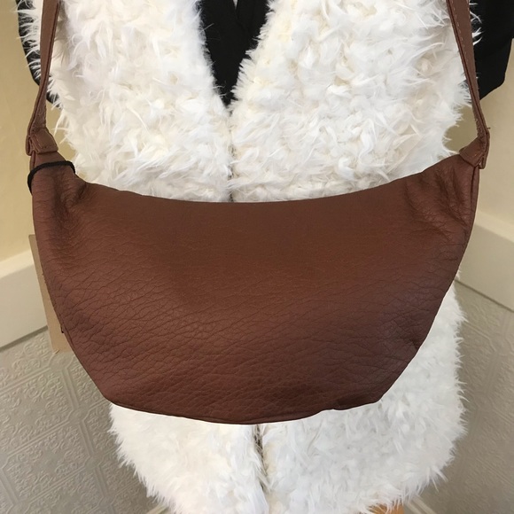 Boho Vegan Leather Mini Belt Bag Fanny Brown - Picture 5 of 9